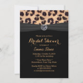Invitation Fête des mariées de diamant de ruban noir Leopard (Devant)