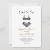 Invitation Fête des mariées de douche à lingerie aquarelle (Devant)