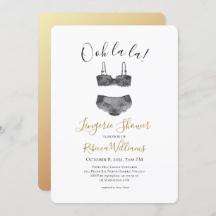 Invitation Fête des mariées de douche à lingerie aquarelle