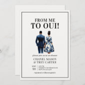 Invitation Fête des mariées de douche Blue African American C (Devant / Derrière)