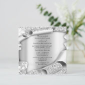 Invitation Fête des mariées de fête d'anniversaire 3D gris ar (Debout devant)