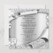 Invitation Fête des mariées de fête d'anniversaire 3D gris ar (Devant)