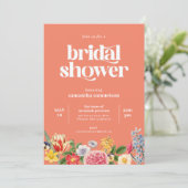 Invitation Fête des mariées de fête du jardin fleuri du print (Debout devant)