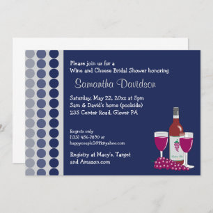Invitation Fête des mariées de fête du vin et du fromage