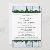 Invitation Fête des mariées de feuillage bleu rust (Devant)