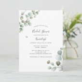 Invitation Fête des mariées de feuillage botanique d'Eucalypt (Debout devant)