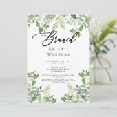 Invitation Fête des mariées de feuillage de Brunch nuptial mo (Debout devant)