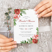 Invitation Fête des mariées de feuillage de pin floral Terrac