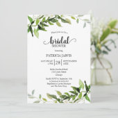 Invitation Fête des mariées de feuillage Eucalyptus vert (Debout devant)