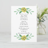 Invitation Fête des mariées de feuillage fleuri jaune (Debout devant)