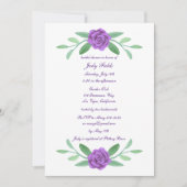 Invitation Fête des mariées de feuillage floral pourpre (Devant)