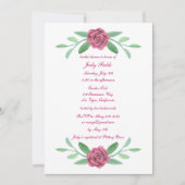 Invitation Fête des mariées de feuillage rose Floral (Devant)