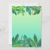 Invitation Fête des mariées de feuillage Tropical Green Gold (Dos)