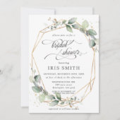 Invitation Fête des mariées de feuillage verdoyante Géométriq (Devant)