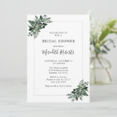 Invitation Fête des mariées de feuillage vert émeraude (Debout devant)