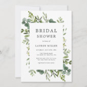 Invitation Fête des mariées de feuillage vert Eucalyptus (Devant)