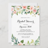 Invitation Fête des mariées de feuillage vert floral simple (Devant)