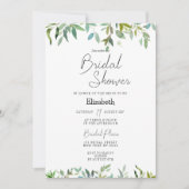 Invitation Fête des mariées de feuillage vert foncé à la ment (Devant)