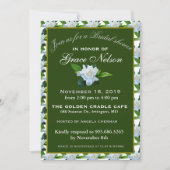 Invitation Fête des mariées de feuillage vert Gardenia blanc (Devant)