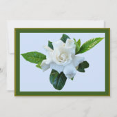 Invitation Fête des mariées de feuillage vert Gardenia blanc (Dos)