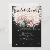 Invitation Fête des mariées de feuille de coeur rose (Dos)