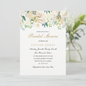 Invitation Fête des mariées de feuille d'or (Debout devant)