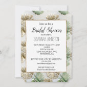 Invitation Fête des mariées de Feuilles Tropical Blanc Vert O (Devant)