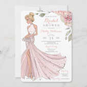 Invitation Fête des mariées de fille de bling et de Parties s (Devant)