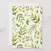 Invitation Fête des mariées de fines herbes de feuillage aqua (Dos)