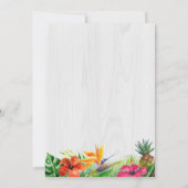 Invitation Fête des mariées de Flamant rose en bois rustique (Dos)