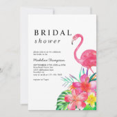 Invitation Fête des mariées de Flamant rose Floral Tropical P (Devant)