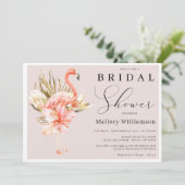 Invitation Fête des mariées de Flamant rose tropical (Debout devant)