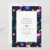 Invitation Fête des mariées de Flamant rose tropical exotique (Devant)