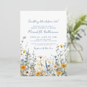 Invitation Fête des mariées de Fleur sauvage bleu (Debout devant)