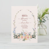 Invitation Fête des mariées de Fleur sauvage Boho Neutral (Debout devant)