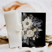 Invitation Fête des mariées de Fleur sauvage Boho noir et bla