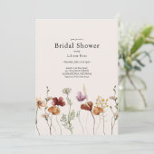 Invitation Fête des mariées de Fleur sauvage Boho rustique (Debout devant)