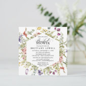 Invitation Fête des mariées de Fleur sauvage botanique violet (Debout devant)