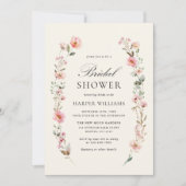 Invitation Fête des mariées de Fleur sauvage d'aquarelle (Devant)