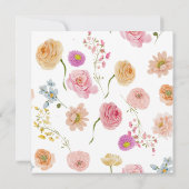 Invitation Fête des mariées de Fleur sauvage de Bow rose (Dos)