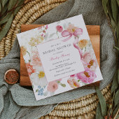 Invitation Fête des mariées de Fleur sauvage de Bow rose