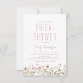 Invitation Fête des mariées de Fleur sauvage Dusty Pink Boho (Devant)