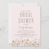 Invitation Fête des mariées de Fleur sauvage Dusty Pink Boho (Devant)