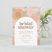 Invitation Fête des mariées de Fleur sauvage rétro (Debout devant)