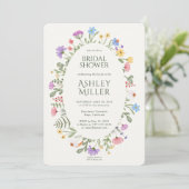 Invitation Fête des mariées de Fleur sauvage rustique moderne (Debout devant)