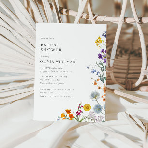 Invitation Fête des mariées de Fleur sauvage Vintage coloré