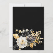 Invitation Fête des mariées de fleurs blanches en or (Dos)