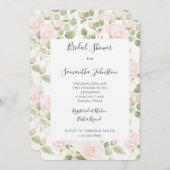 Invitation Fête des mariées de fleurs blanches rose (Devant / Derrière)