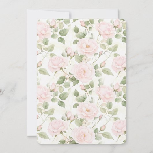 Invitation Fête des mariées de fleurs blanches rose (Dos)