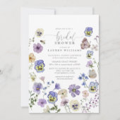 Invitation Fête des mariées de fleurs botaniques pourpres (Devant)